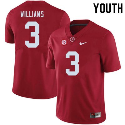 NCAA Youth Alabama Crimson Tide #3 Xavier Williams Stitched College 2020 Nike Authentic Crimson Football Jersey GP17X33OI